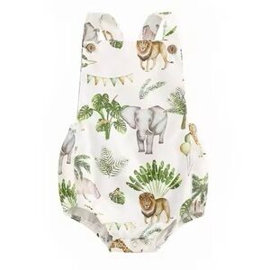 New baby summer wild animal romper 3 months